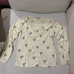 Lucky Brand floral print Ivory Long sleeves  Shirt